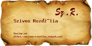 Szives Rozália névjegykártya