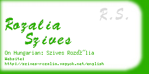 rozalia szives business card